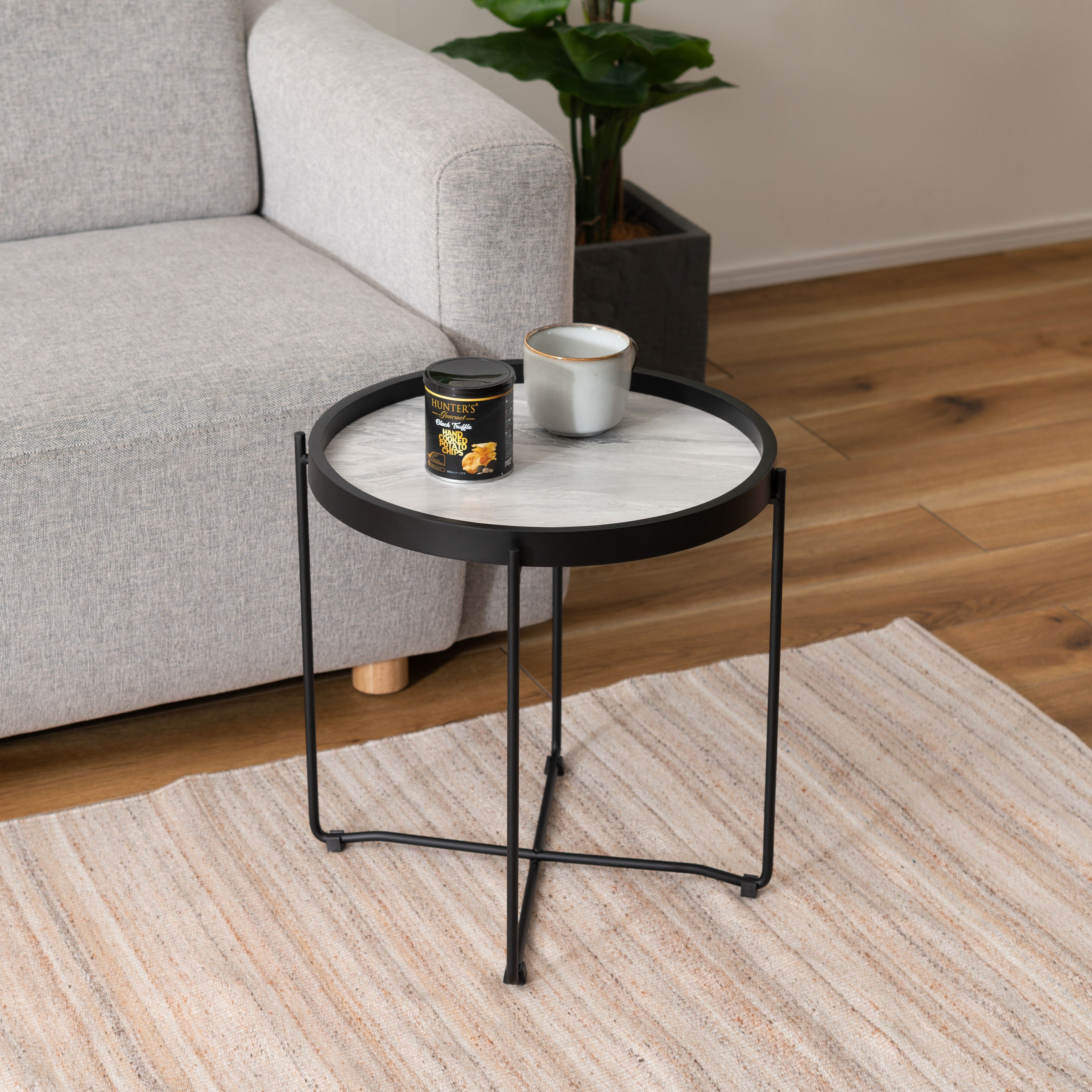 サイドテーブル ミニテーブル 約幅73cm L ミラー天板 円形 ラウンド トレーテーブル リビング ダイニング インテリア家具 サイドテーブル ミニテーブル 約幅73cm L ミラー天板 円形 ラウンド